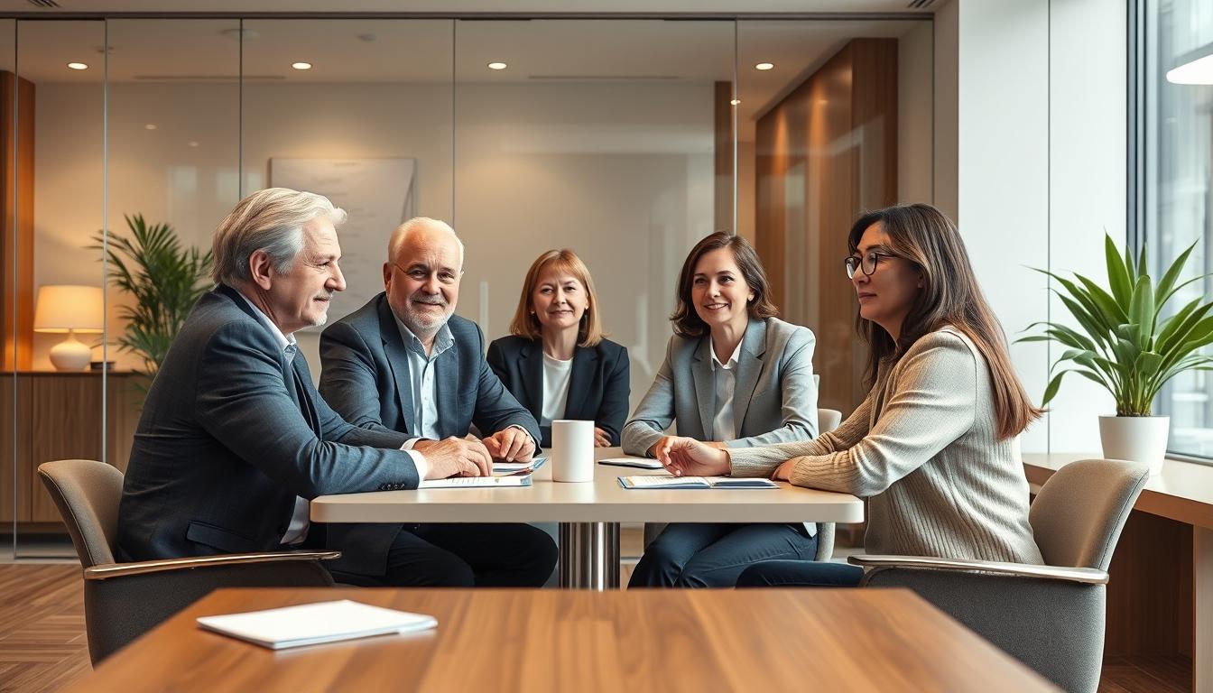 Family reviewing legal documents